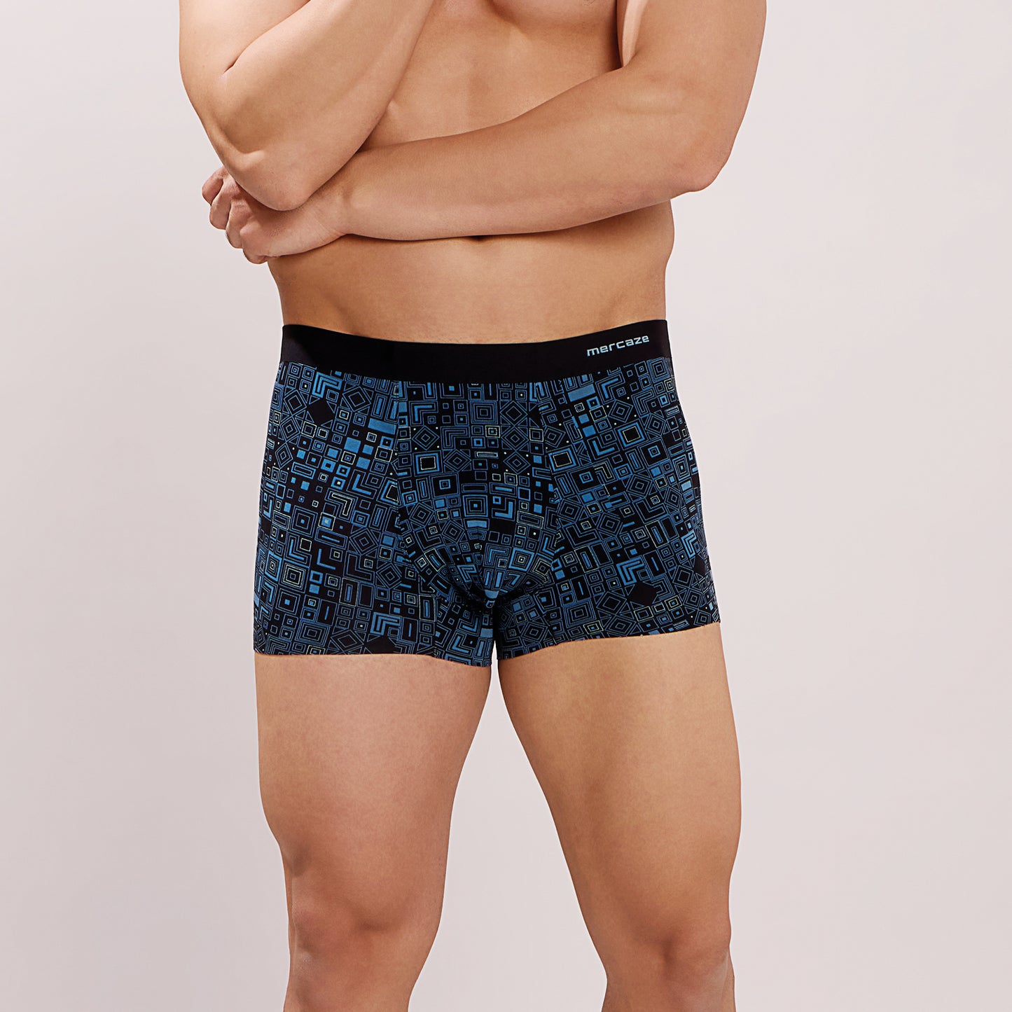 Seamless Ultra-Soft Fit – Modal Spandex Printed Trunk – M107 – Blue