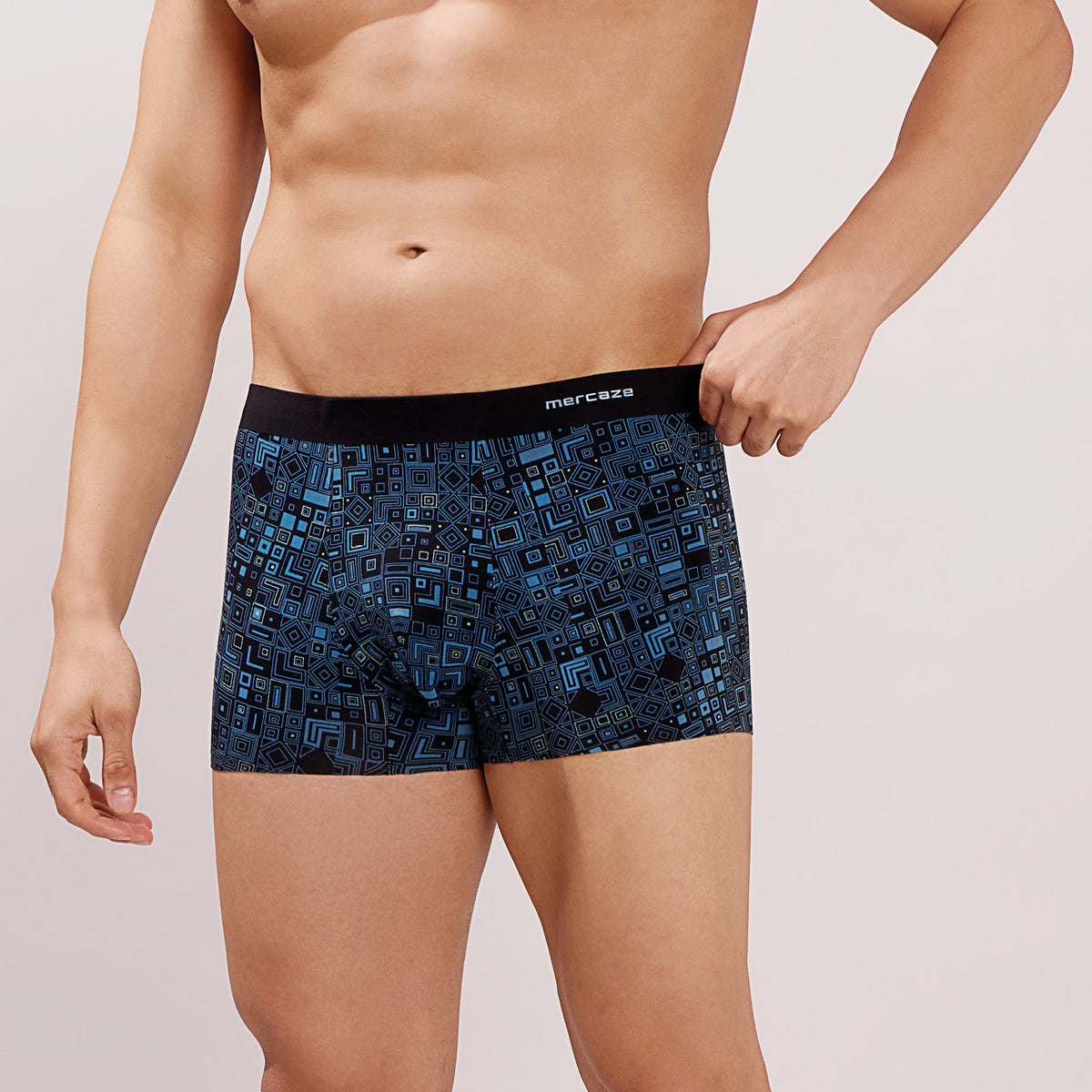 Seamless Ultra-Soft Fit – Modal Spandex Printed Trunk – M107 – Blue