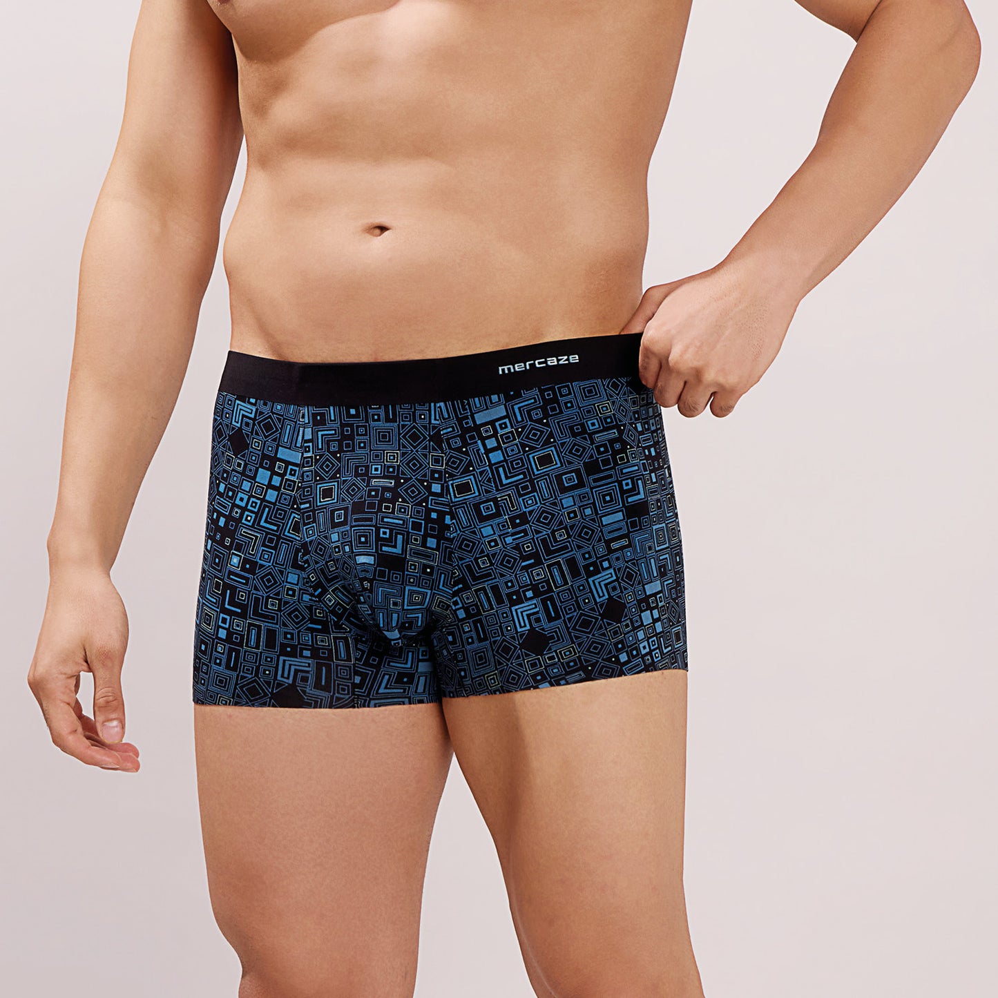 Seamless Ultra-Soft Fit – Modal Spandex Printed Trunk – M107 – Blue