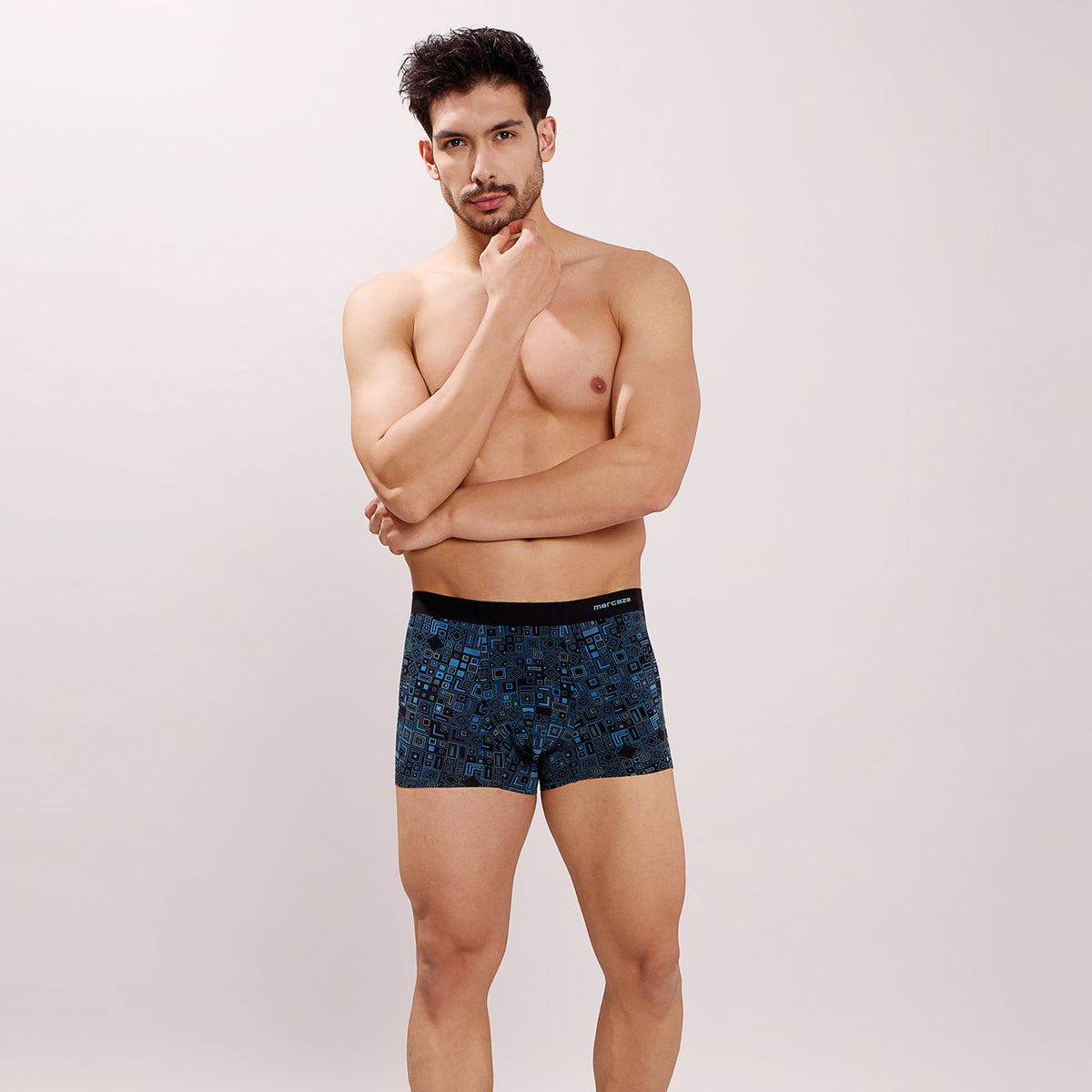 Seamless Ultra-Soft Fit – Modal Spandex Printed Trunk – M107 – Blue