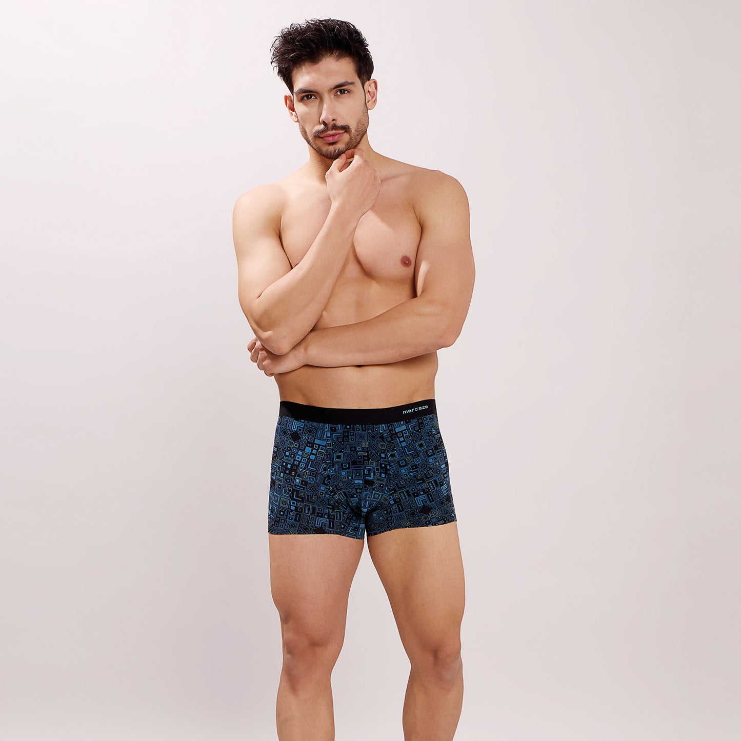 Seamless Ultra-Soft Fit – Modal Spandex Printed Trunk – M107 – Blue
