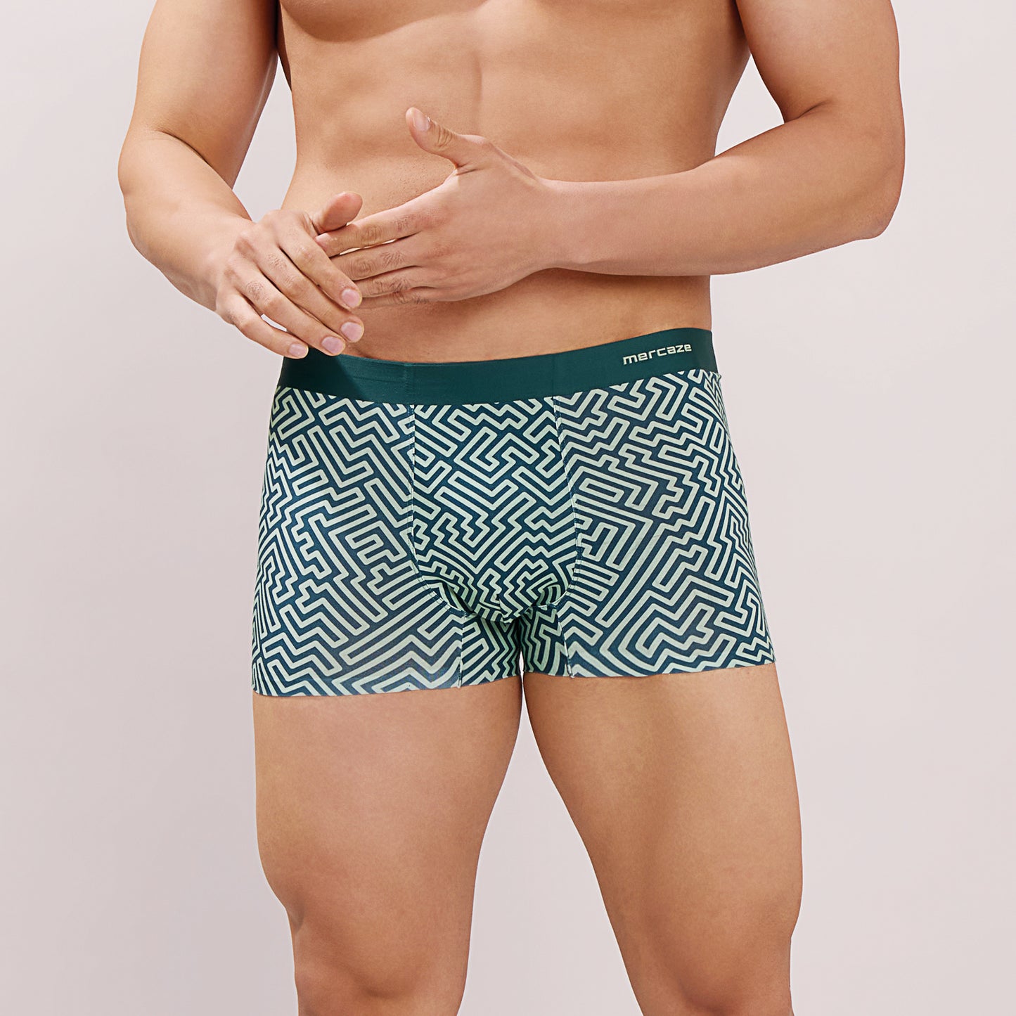 Seamless Ultra-Soft Fit – Modal Spandex Printed Trunk – M107 – Green