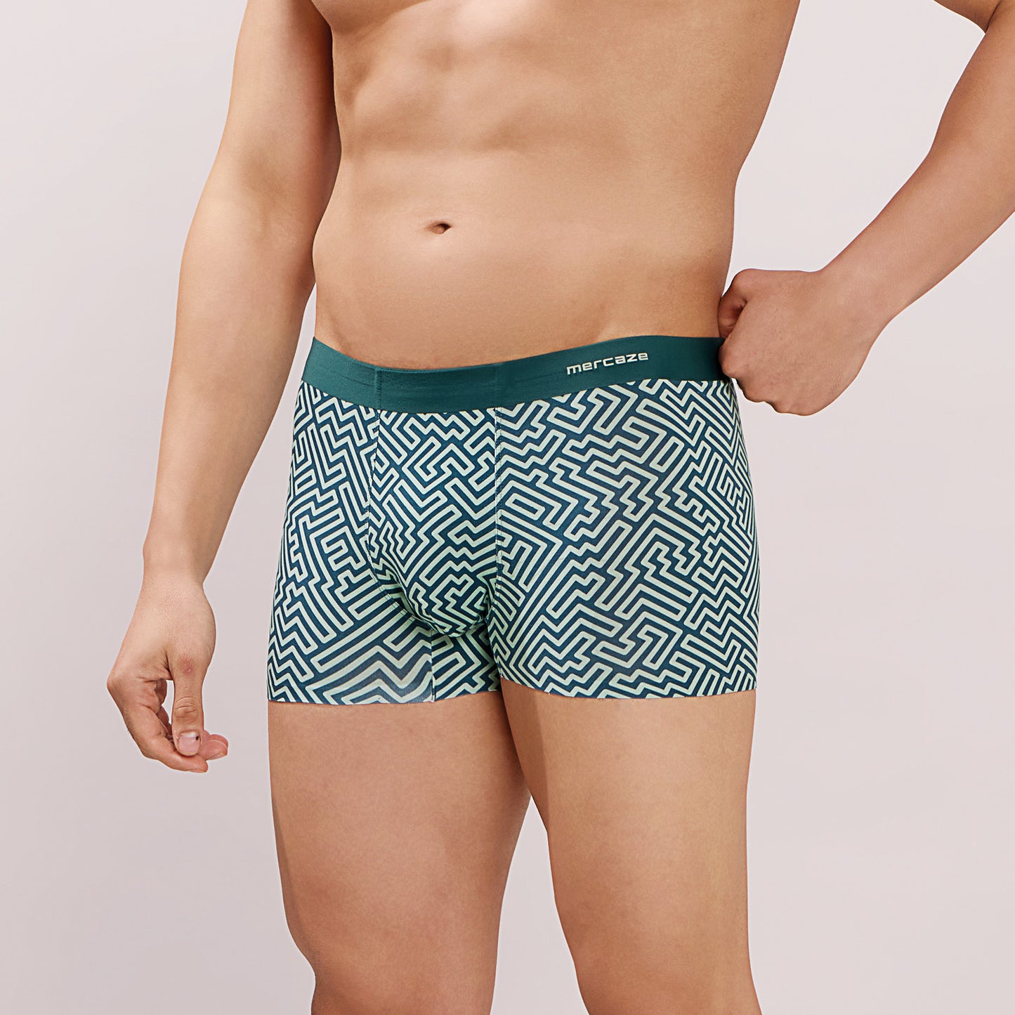 Seamless Ultra-Soft Fit – Modal Spandex Printed Trunk – M107 – Green