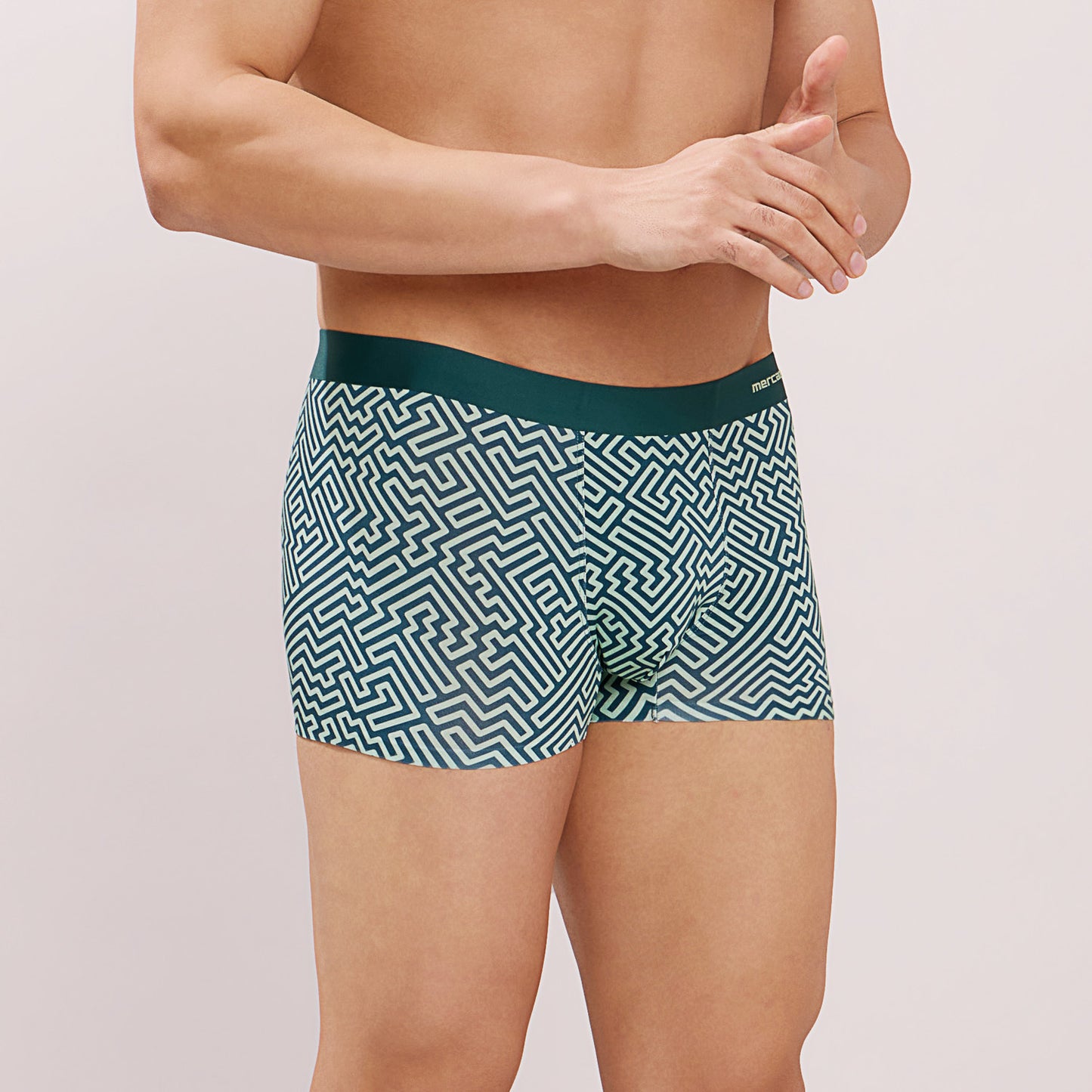 Seamless Ultra-Soft Fit – Modal Spandex Printed Trunk – M107 – Green