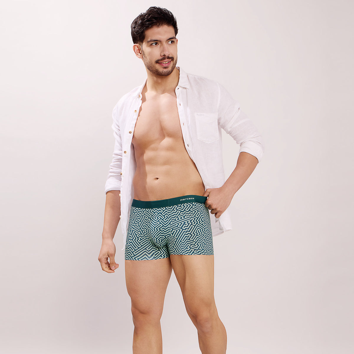Seamless Ultra-Soft Fit – Modal Spandex Printed Trunk – M107 – Green