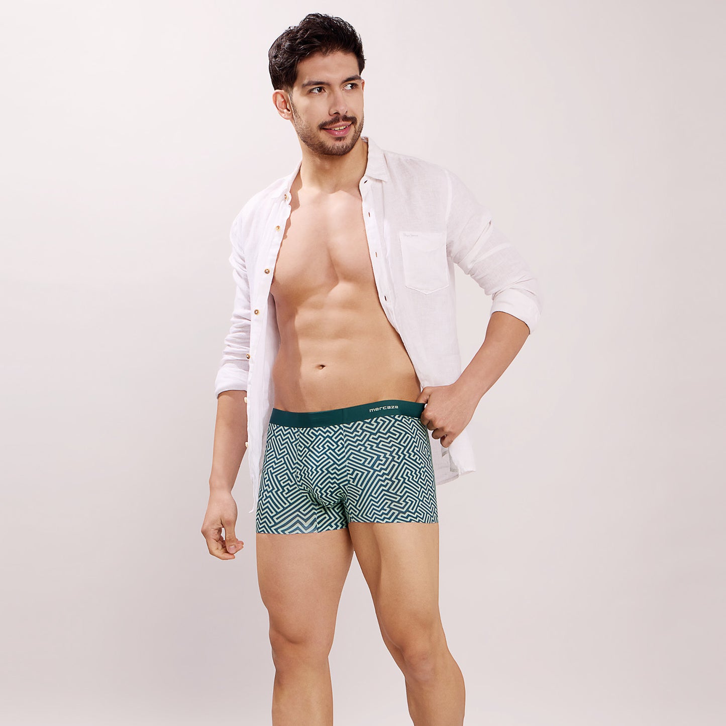 Seamless Ultra-Soft Fit – Modal Spandex Printed Trunk – M107 – Green