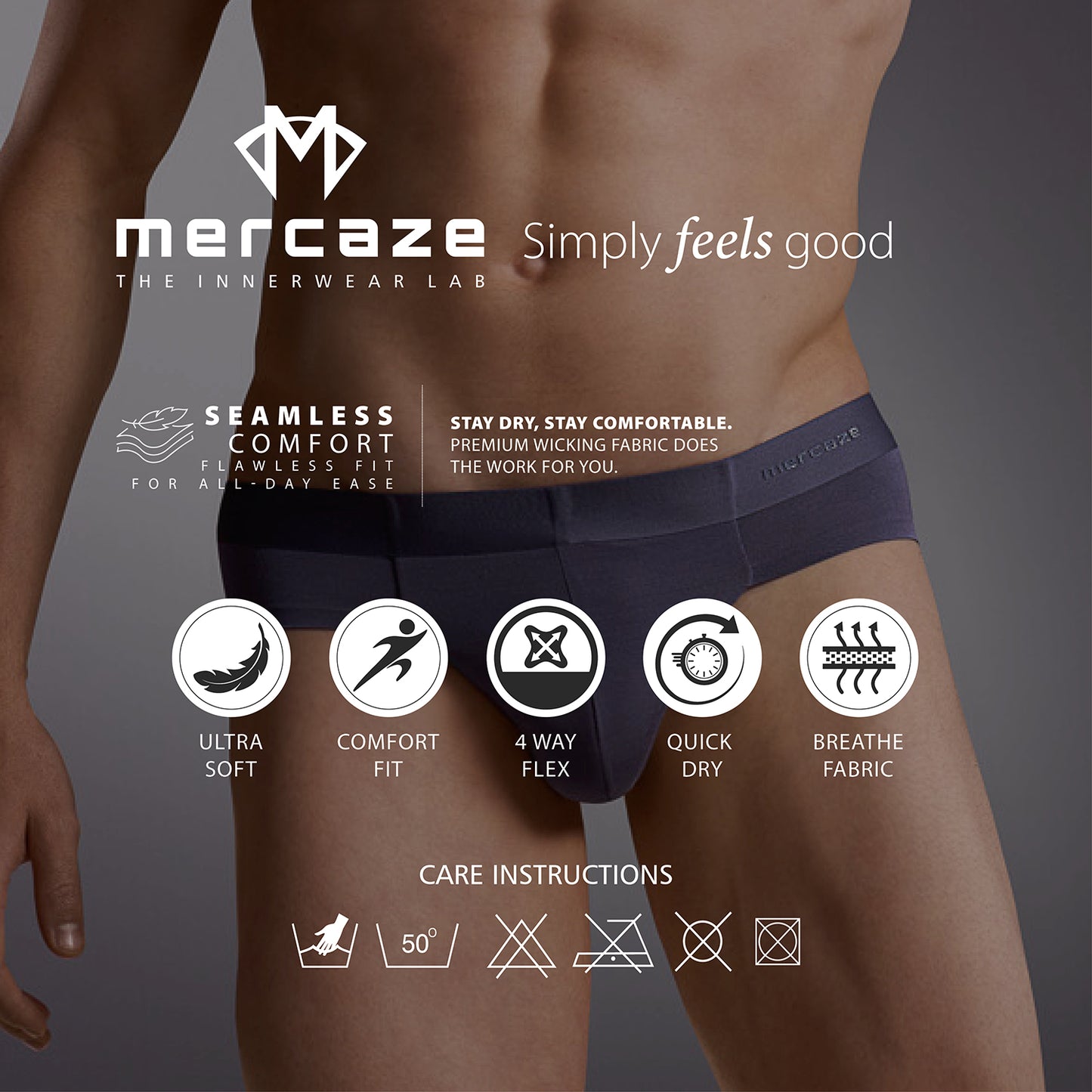 Seamless Ultra-Soft Fit – Modal Spandex Brief – M109– Black