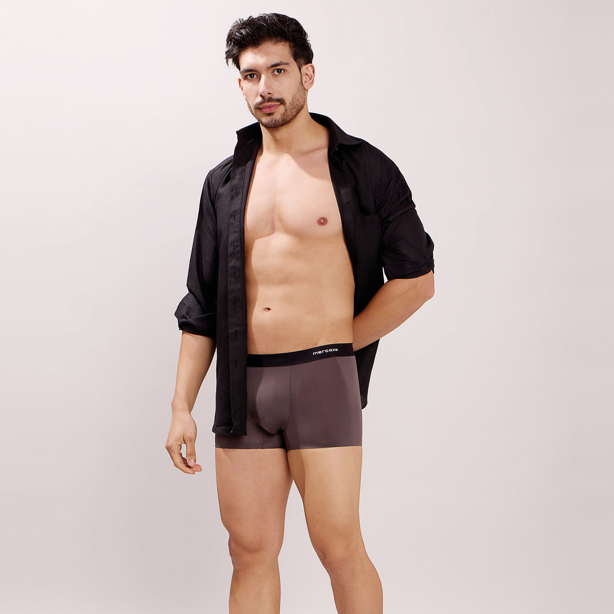 Seamless Ultra-Stretch Comfort – Microfiber Nylon Spandex Trunk – M110 – Mud Grey
