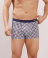 Seamless Ultra-Stretch Comfort – Microfiber Nylon Spandex Printed Trunk – M111 – Dark Navy