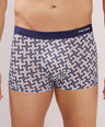 Seamless Ultra-Stretch Comfort – Microfiber Nylon Spandex Printed Trunk – M111 – Dark Navy