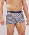 Seamless Ultra-Stretch Comfort – Microfiber Nylon Spandex Printed Trunk – M111 – Dark Navy