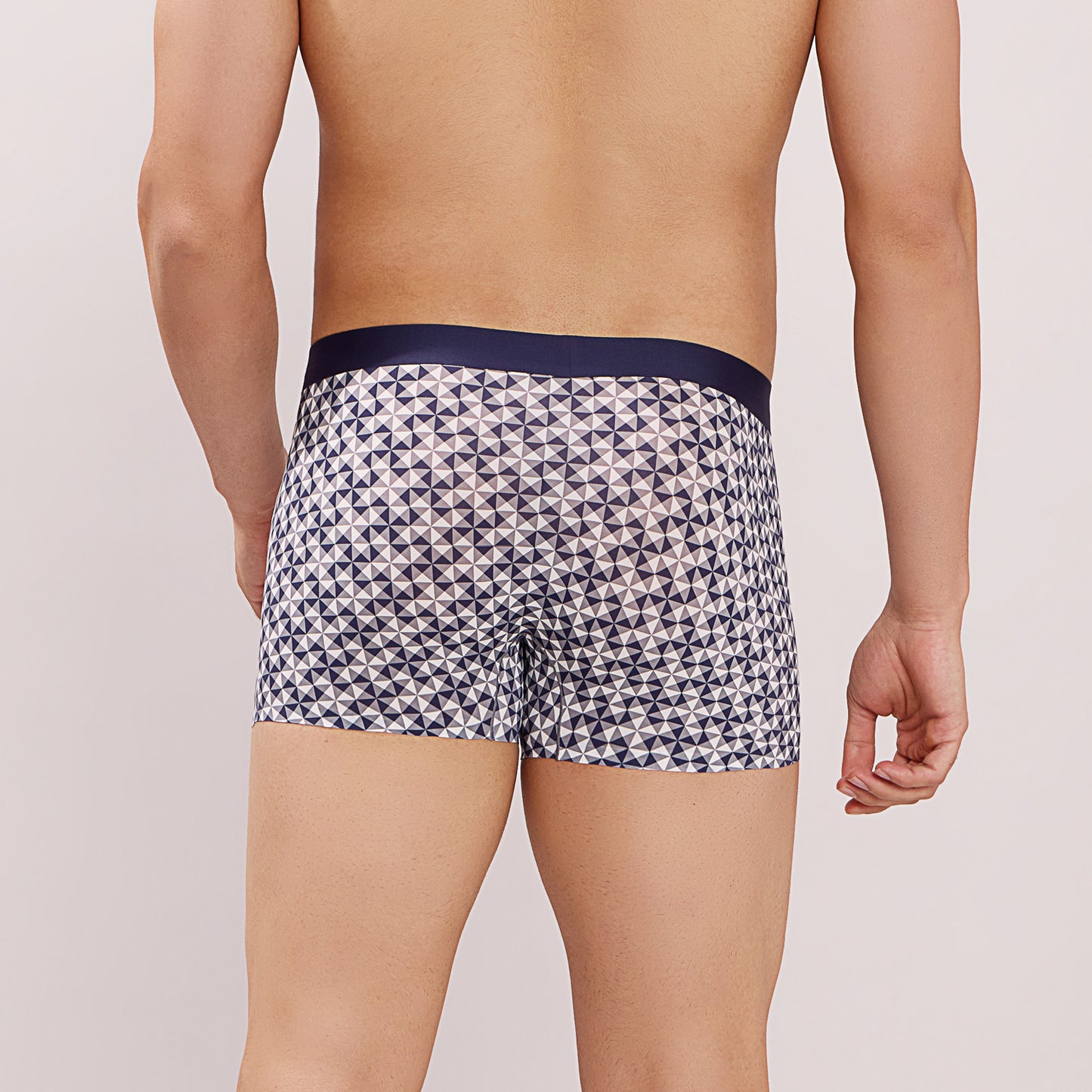Seamless Ultra-Stretch Comfort – Microfiber Nylon Spandex Printed Trunk – M111 – Dark Navy