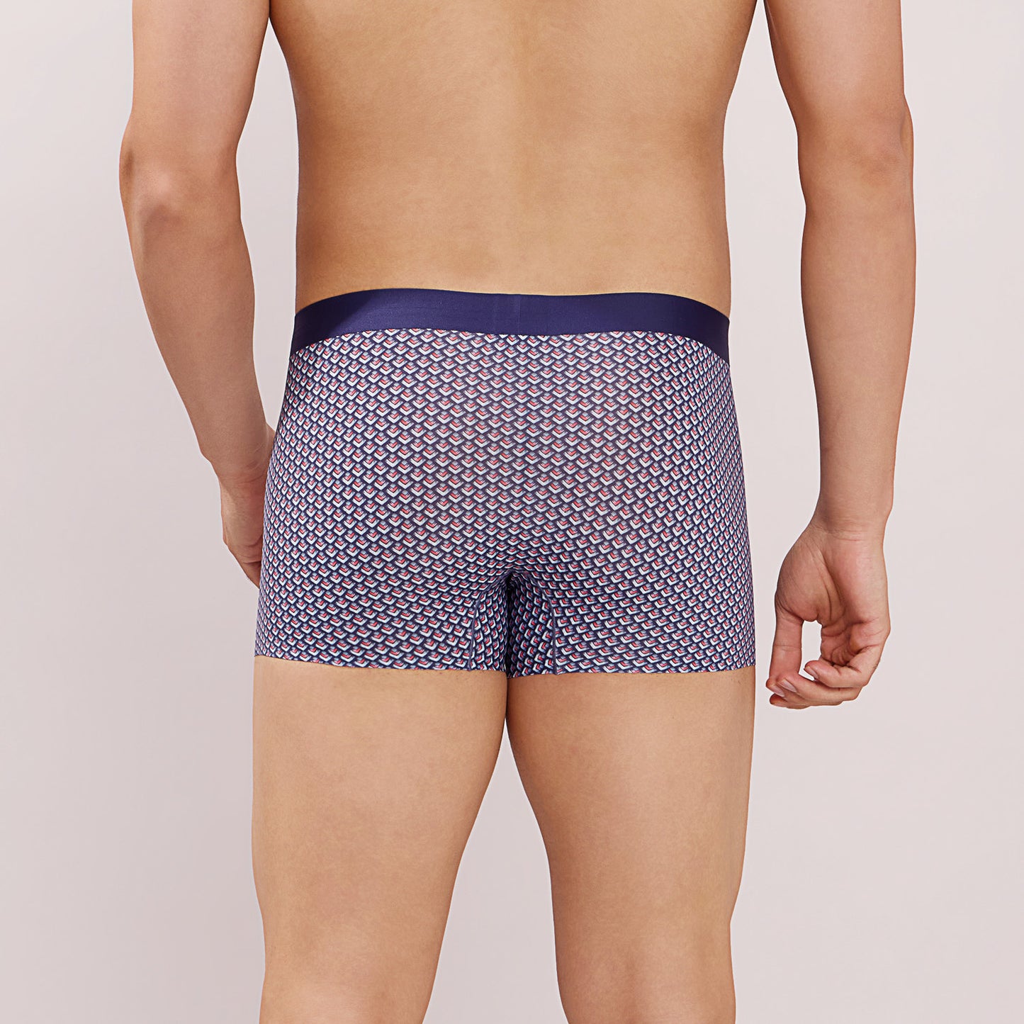 Seamless Ultra-Stretch Comfort – Microfiber Nylon Spandex Printed Trunk – M111 – Navy