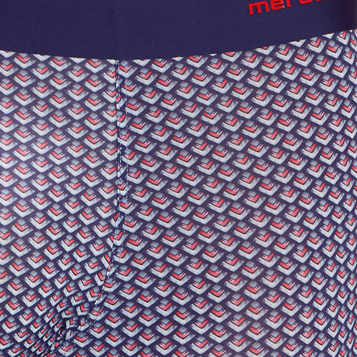 Seamless Ultra-Stretch Comfort – Microfiber Nylon Spandex Printed Trunk – M111 – Navy