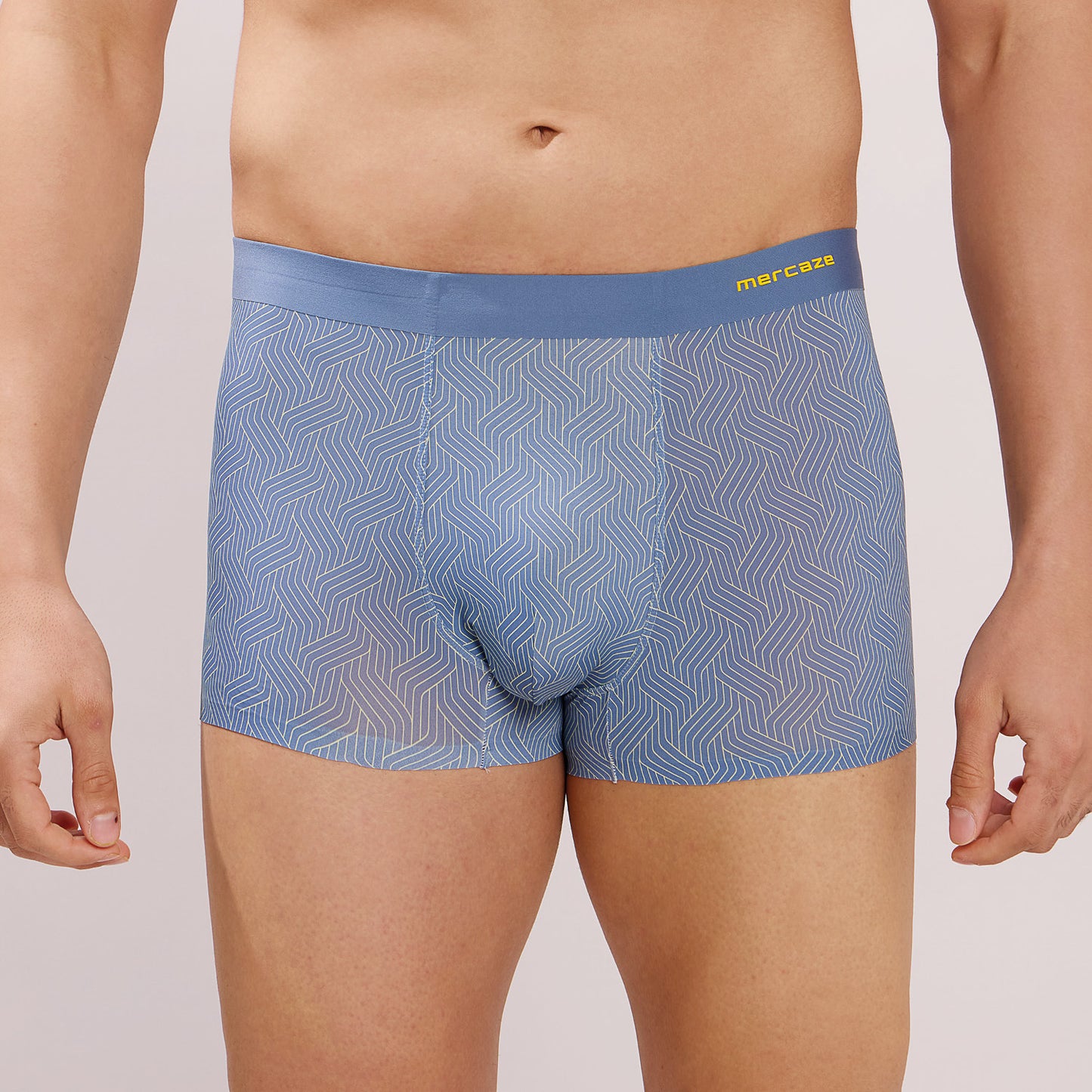 Seamless Ultra-Stretch Comfort – Microfiber Nylon Spandex Printed Trunk – M111 – Sky Blue