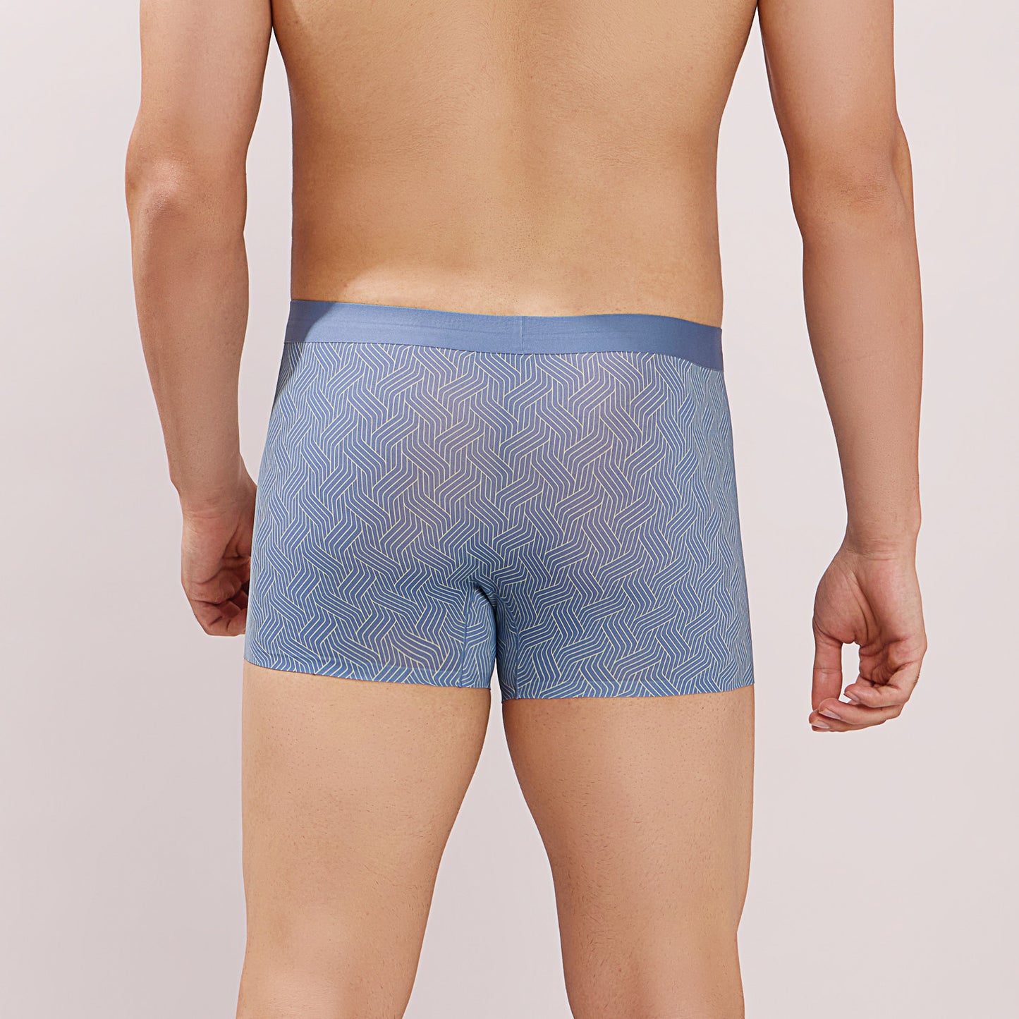 Seamless Ultra-Stretch Comfort – Microfiber Nylon Spandex Printed Trunk – M111 – Sky Blue