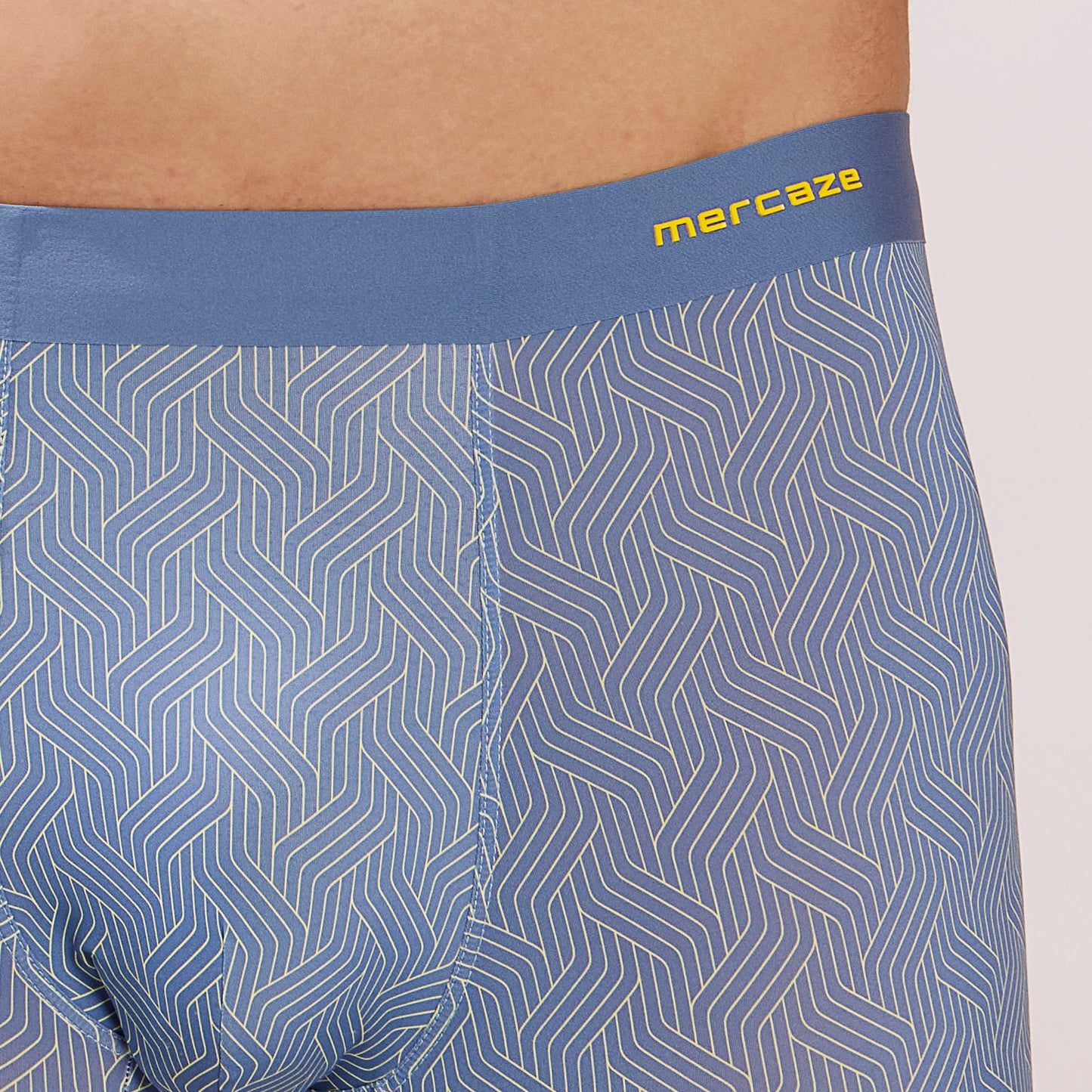 Seamless Ultra-Stretch Comfort – Microfiber Nylon Spandex Printed Trunk – M111 – Sky Blue