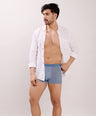 Seamless Ultra-Stretch Comfort – Microfiber Nylon Spandex Printed Trunk – M111 – Sky Blue