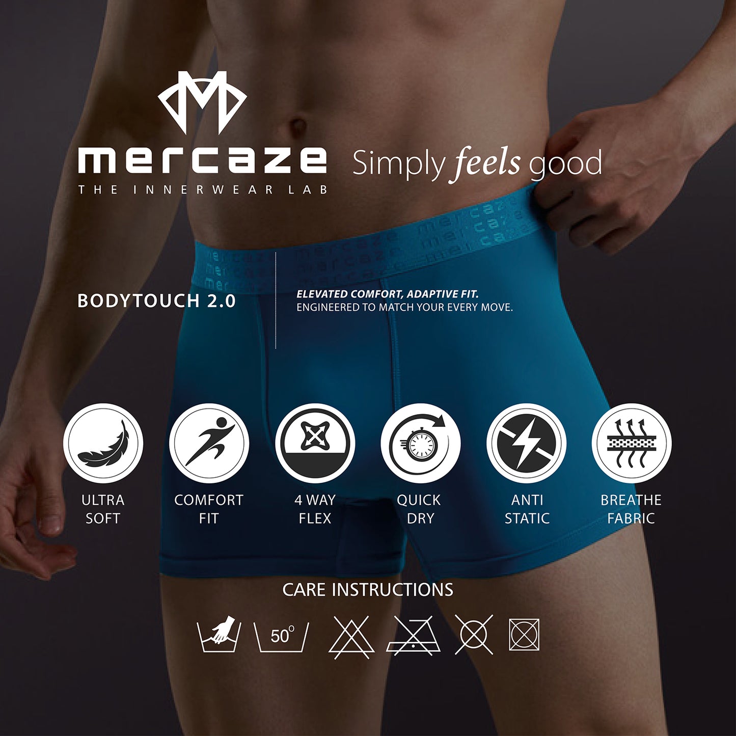 High-Stretch Performance Comfort – Micro Fibre Nylon Trunk – M112 – Navy