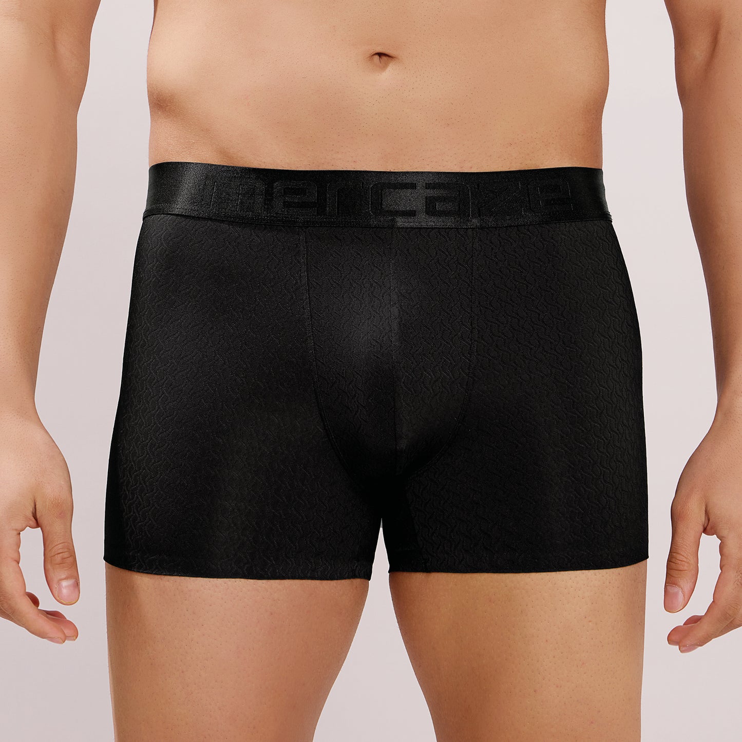 Premium Comfort Fit - Textured Jacquard Micro Fibre Nylon Spandex Trunk - M115 - Black