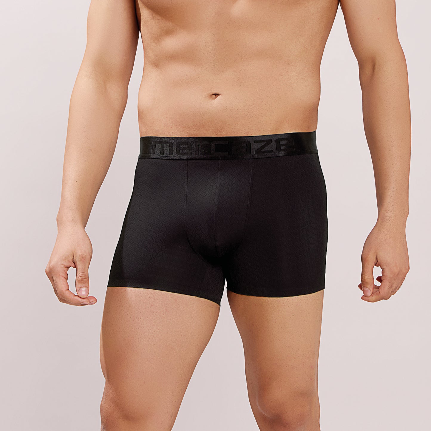 Premium Comfort Fit - Textured Jacquard Micro Fibre Nylon Spandex Trunk - M115 - Black