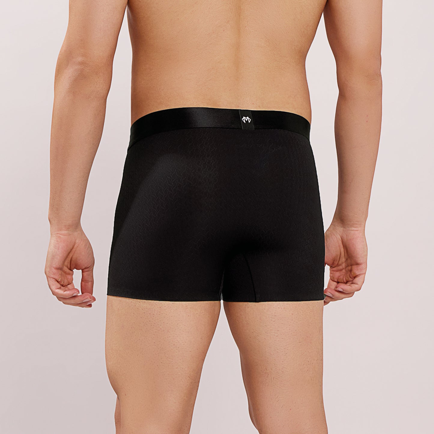 Premium Comfort Fit - Textured Jacquard Micro Fibre Nylon Spandex Trunk - M115 - Black