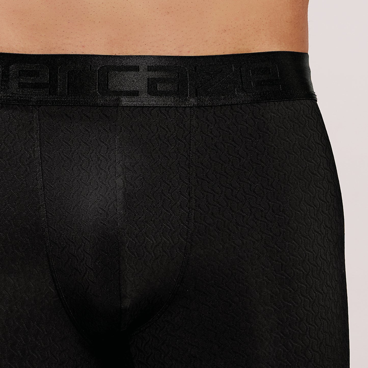 Premium Comfort Fit - Textured Jacquard Micro Fibre Nylon Spandex Trunk - M115 - Black