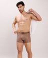 Premium Comfort Fit - Textured Jacquard Micro Fibre Nylon Spandex Trunk - M115 - Brown