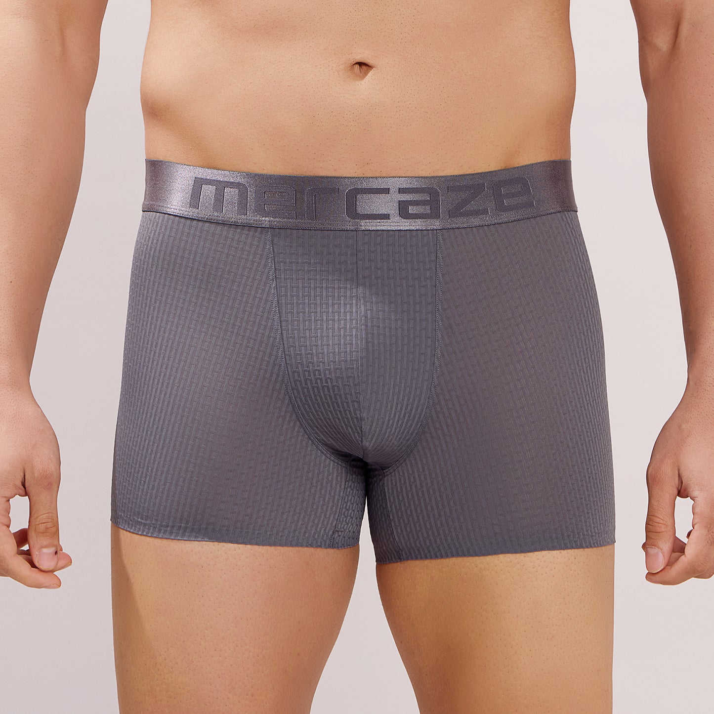 Premium Comfort Fit - Textured Jacquard Micro Fibre Nylon Spandex Trunk - M115 - Dark Grey