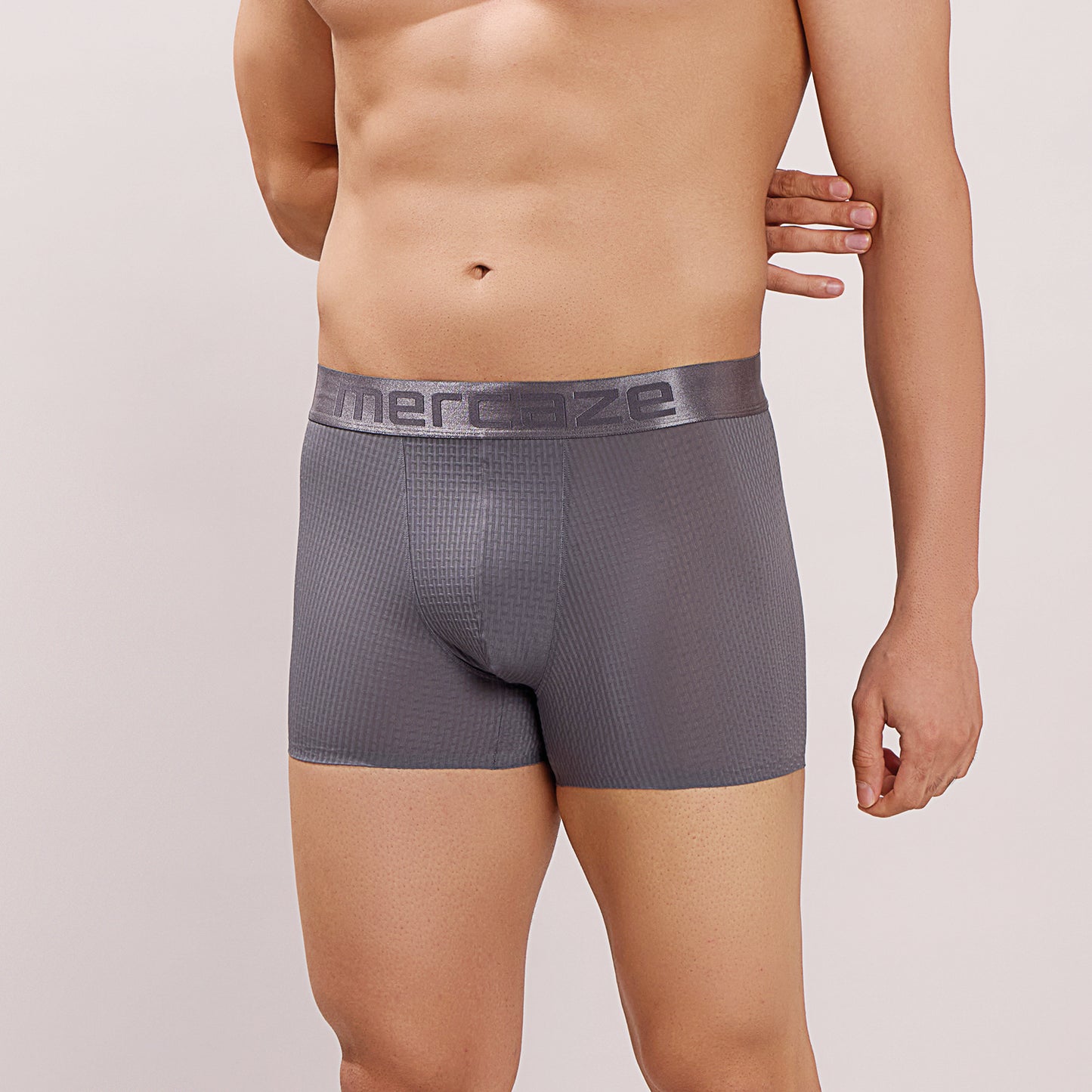Premium Comfort Fit - Textured Jacquard Micro Fibre Nylon Spandex Trunk - M115 - Dark Grey