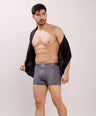 Premium Comfort Fit - Textured Jacquard Micro Fibre Nylon Spandex Trunk - M115 - Dark Grey