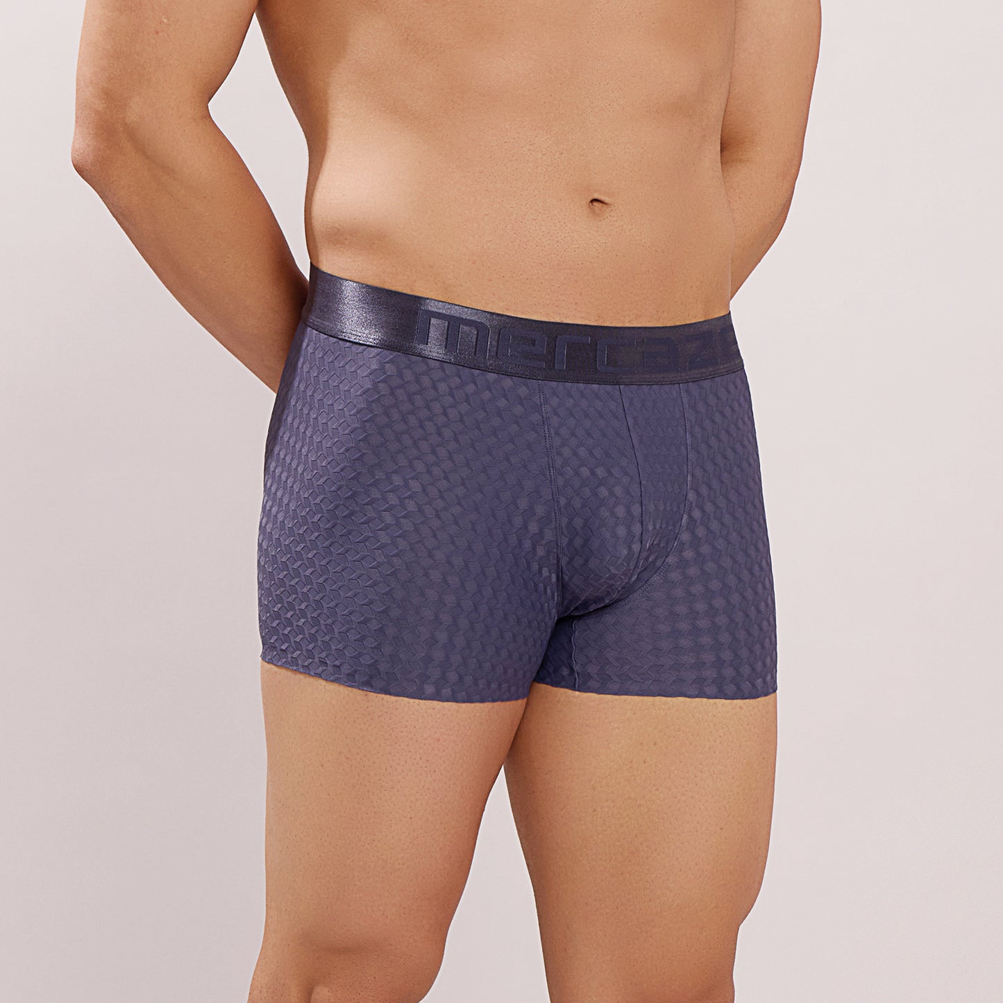 Premium Comfort Fit - Textured Jacquard Micro Fibre Nylon Spandex Trunk - M115 - Steel Blue