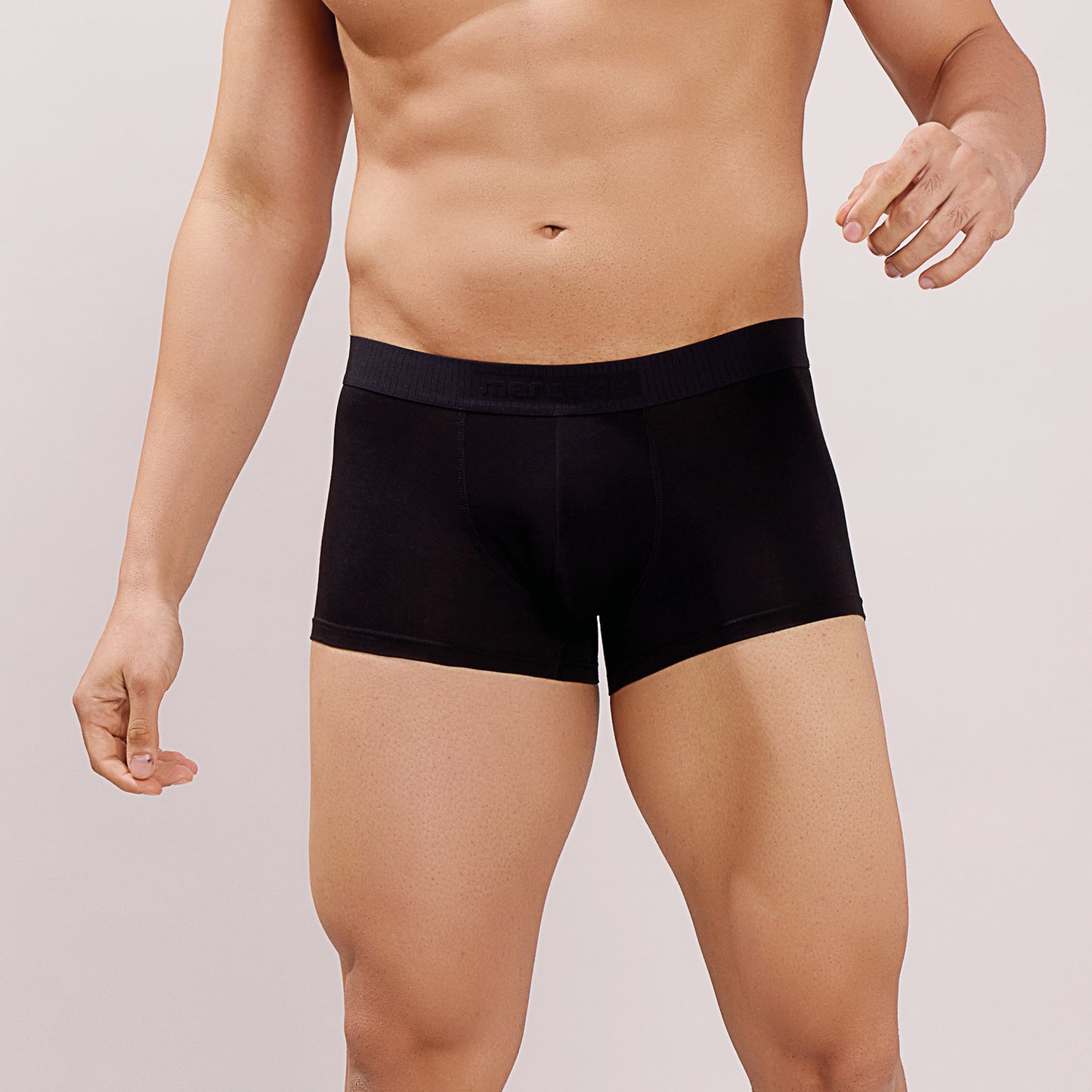 Ultra Soft Elastic Waistband- Premium Bamboo Cotton Spandex (Hipster) - M116- Black