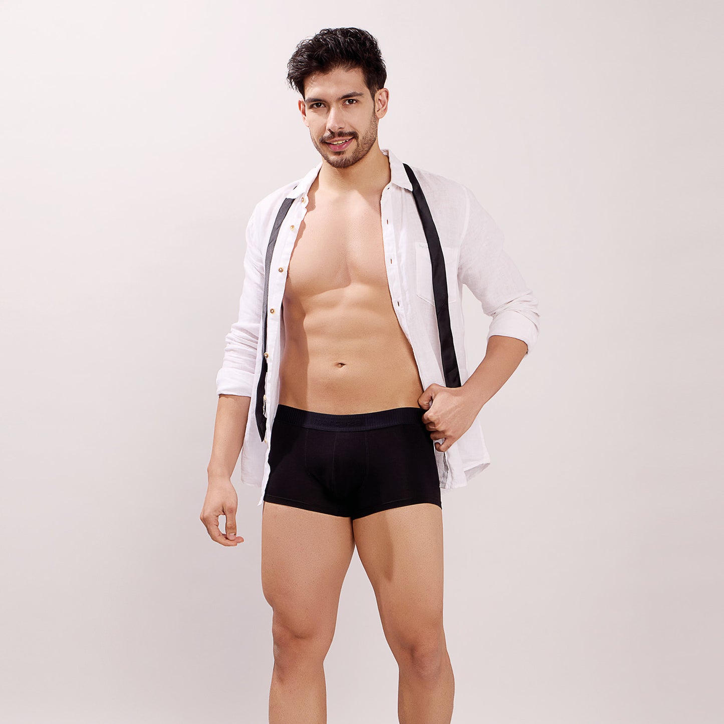 Ultra Soft Elastic Waistband- Premium Bamboo Cotton Spandex (Hipster) - M116- Black