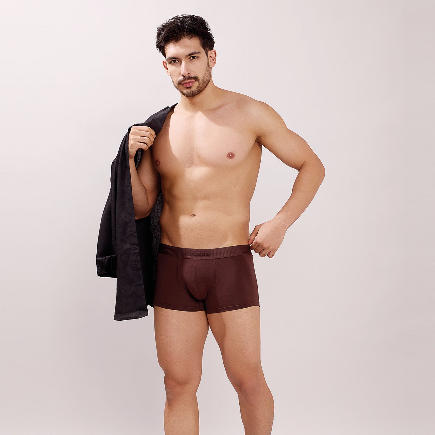 Ultra Soft Elastic Waistband- Premium Bamboo Cotton Spandex (Hipster) - M116- Brown