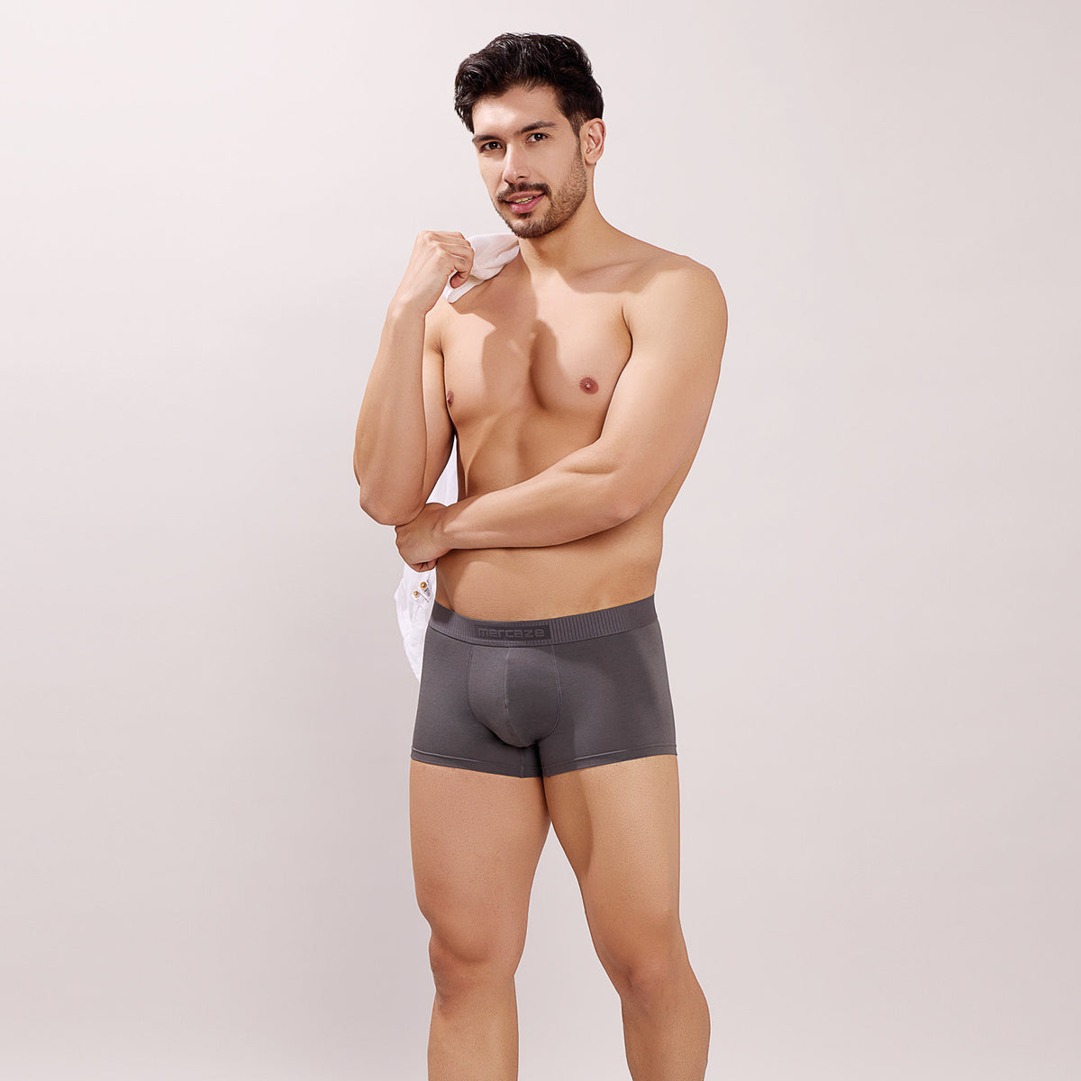 Ultra Soft Elastic Waistband- Premium Bamboo Cotton Spandex (Hipster) - M116- Dark Grey