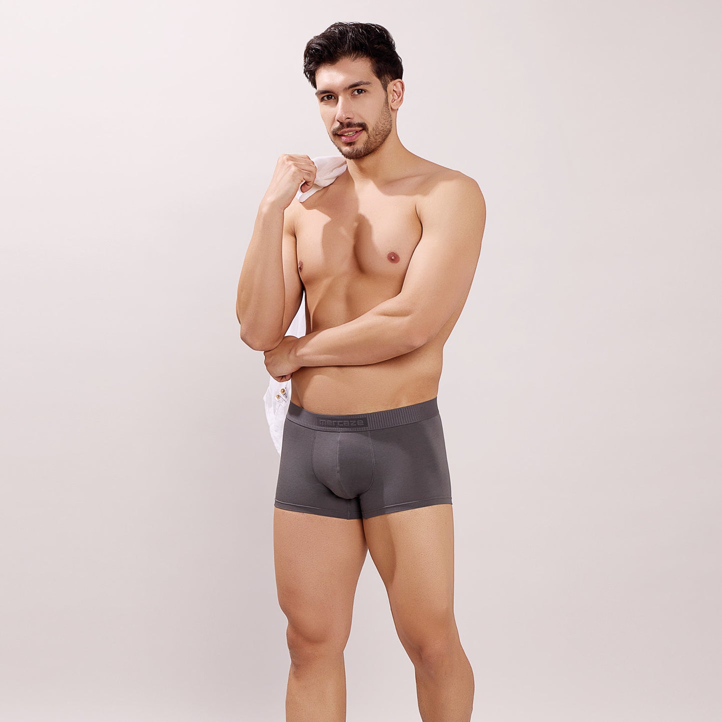 Ultra Soft Elastic Waistband- Premium Bamboo Cotton Spandex (Hipster) - M116- Dark Grey
