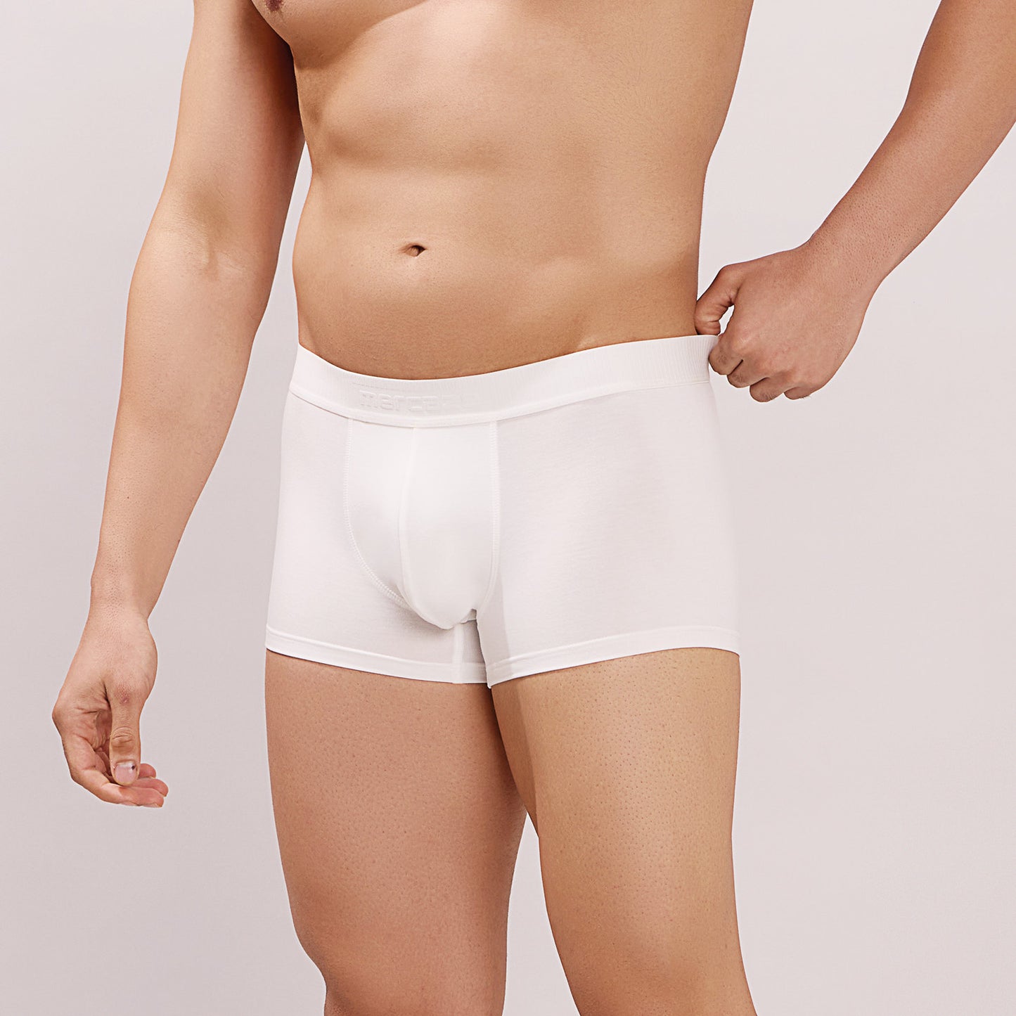 Ultra Soft Elastic Waistband- Premium Bamboo Cotton Spandex (Hipster) - M116- White