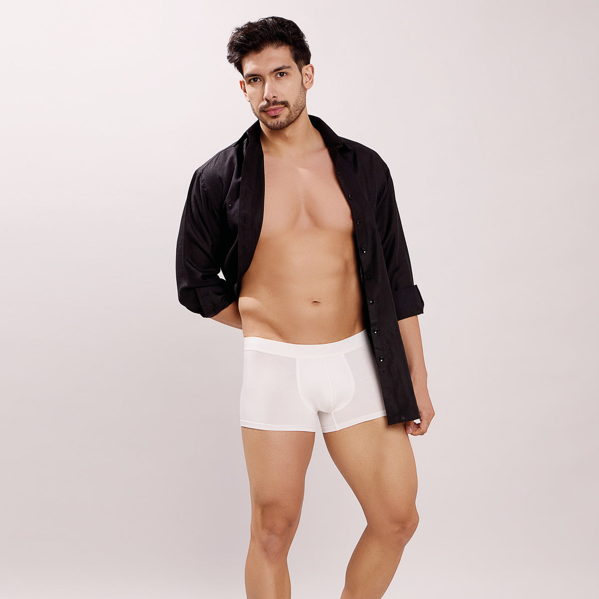 Ultra Soft Elastic Waistband- Premium Bamboo Cotton Spandex (Hipster) - M116- White