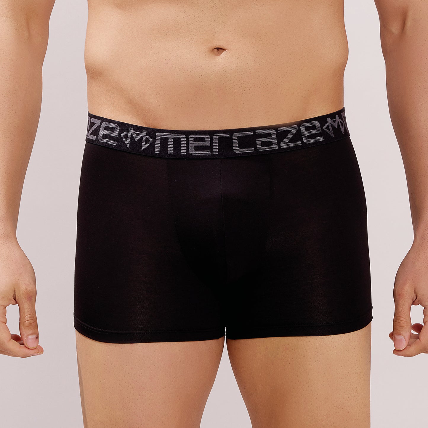 Ultra-Soft Waistband - Premium Cotton Modal Spandex Trunk - M117 -  Black