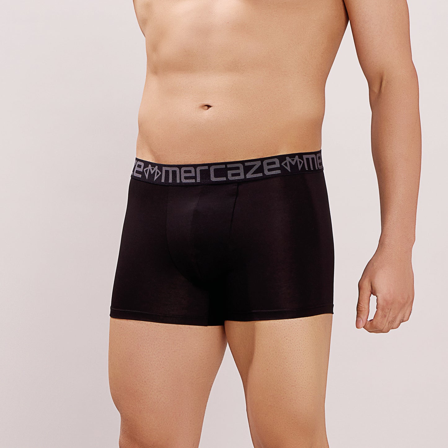 Ultra-Soft Waistband - Premium Cotton Modal Spandex Trunk - M117 -  Black
