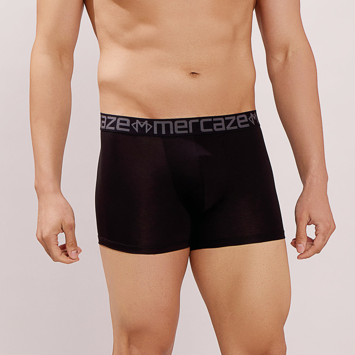 Ultra-Soft Waistband - Premium Cotton Modal Spandex Trunk - M117 -  Black