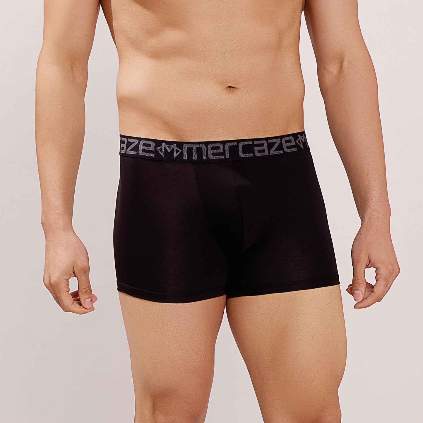 Ultra-Soft Waistband - Premium Cotton Modal Spandex Trunk - M117 -  Black