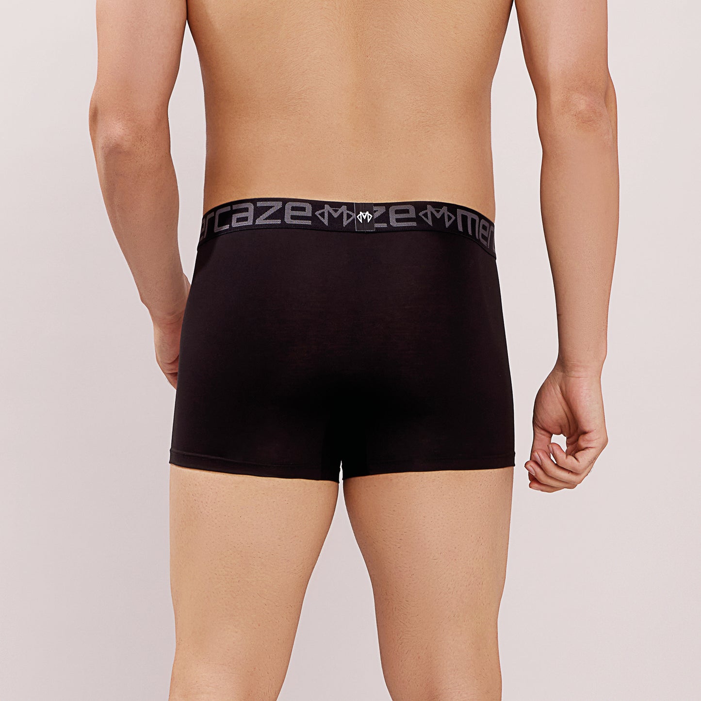 Ultra-Soft Waistband - Premium Cotton Modal Spandex Trunk - M117 -  Black