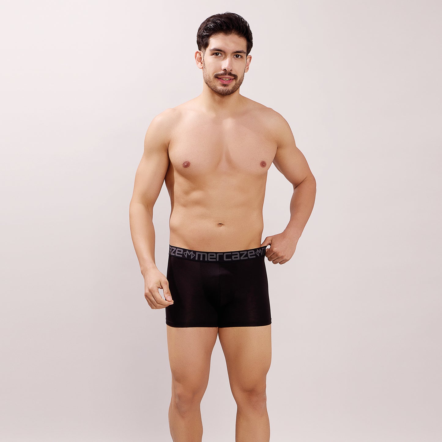 Ultra-Soft Waistband - Premium Cotton Modal Spandex Trunk - M117 -  Black