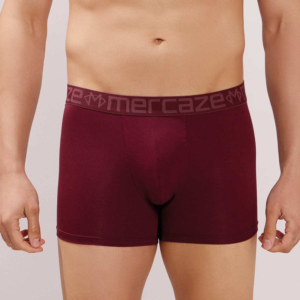 Ultra-Soft Waistband - Premium Cotton Modal Spandex Trunk - M117 -  Burgandy