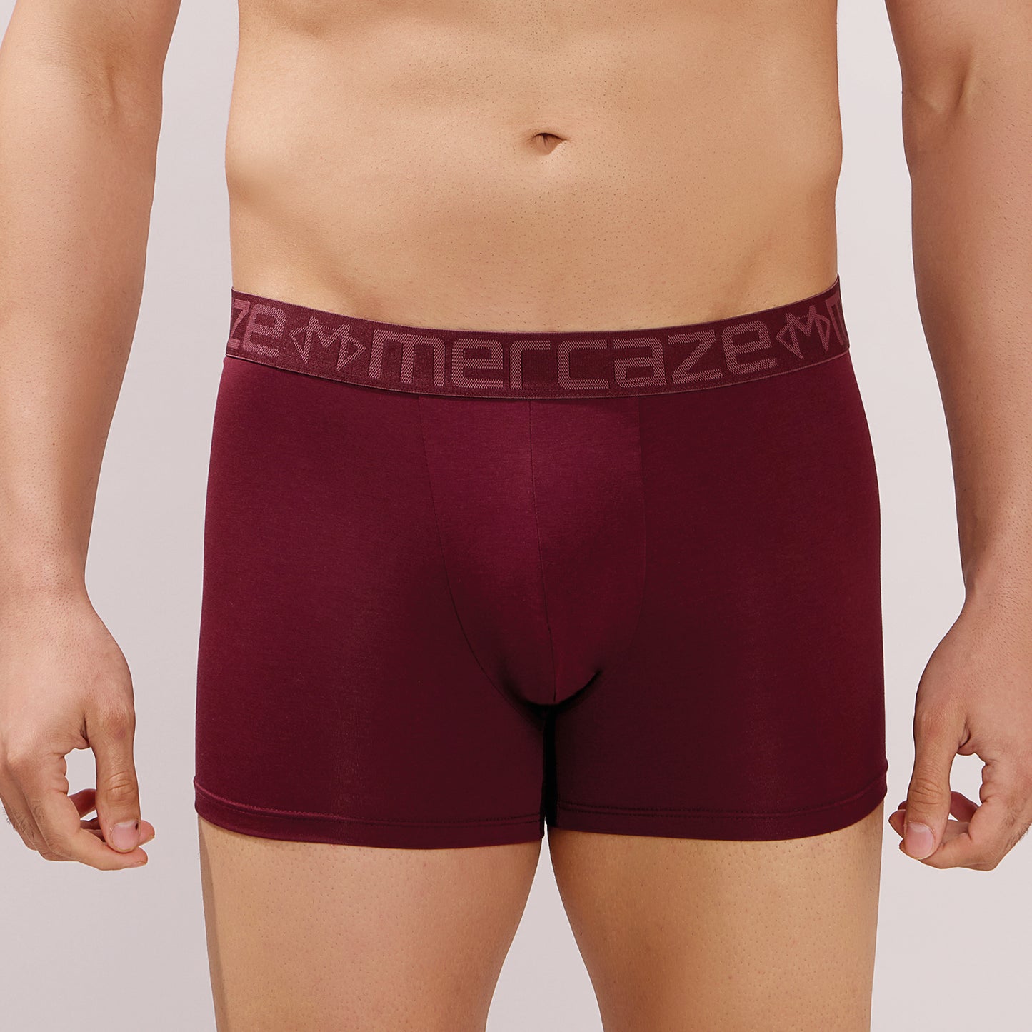 Ultra-Soft Waistband - Premium Cotton Modal Spandex Trunk - M117 -  Burgandy