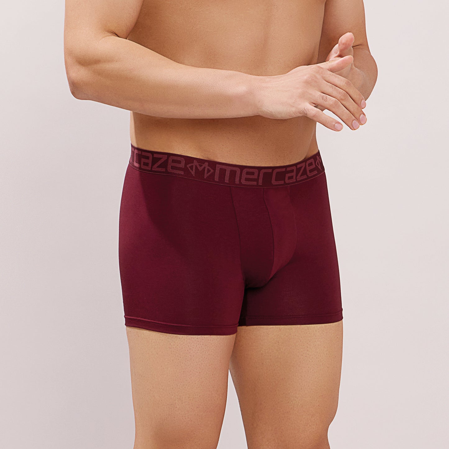Ultra-Soft Waistband - Premium Cotton Modal Spandex Trunk - M117 -  Burgandy