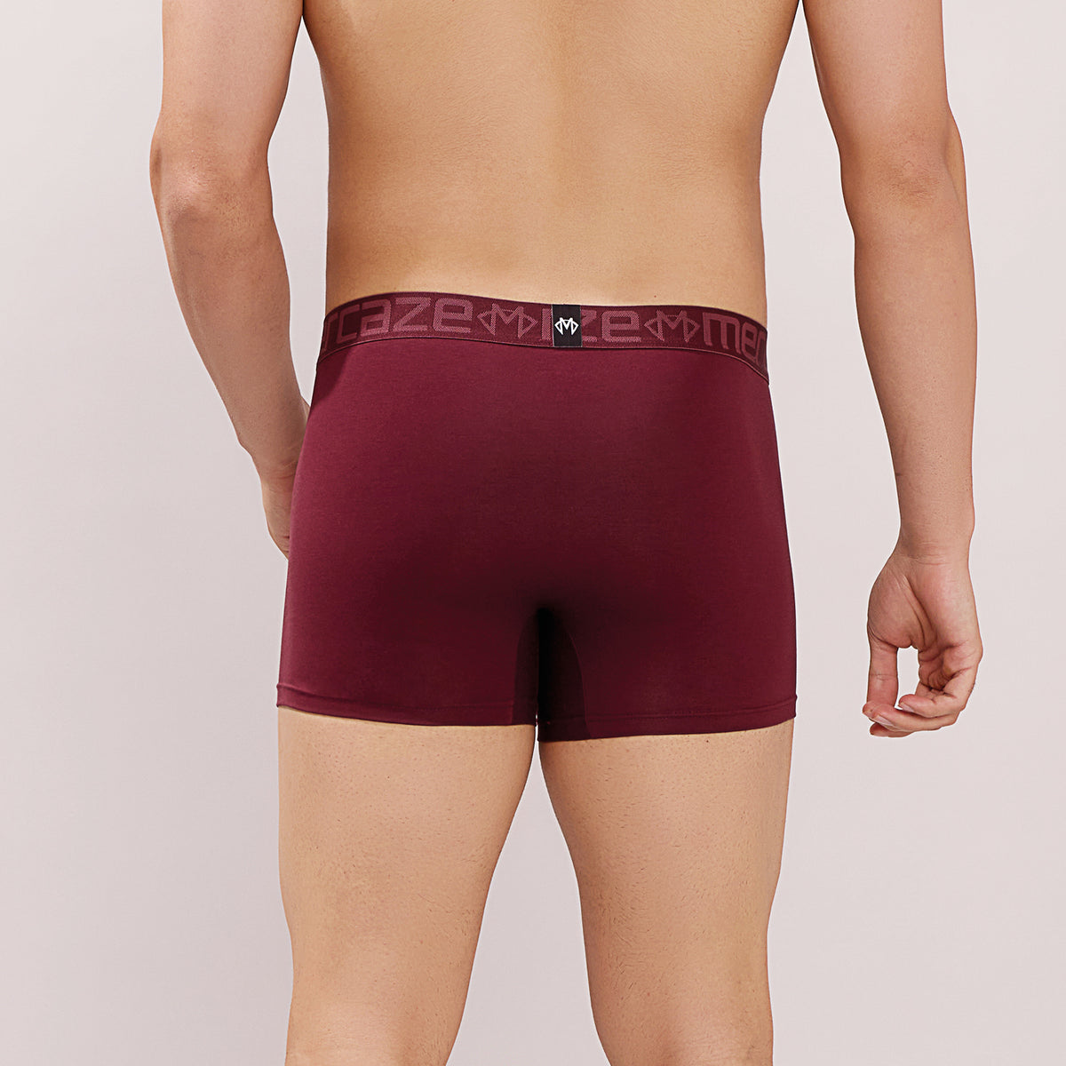 Ultra-Soft Waistband - Premium Cotton Modal Spandex Trunk - M117 -  Burgandy