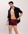 Ultra-Soft Waistband - Premium Cotton Modal Spandex Trunk - M117 -  Burgandy
